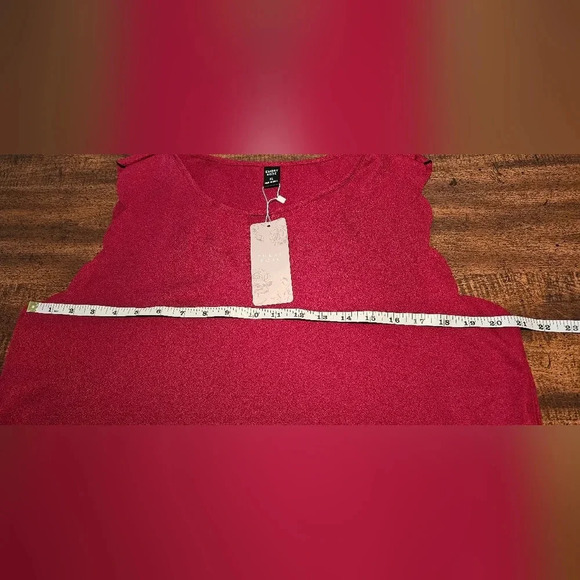 EMERY ROSE Solid Scallop Trim Sleeveless Polyester Blouse Burgundy Size XL NWT - Picture 10 of 11